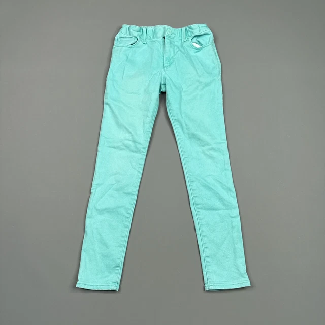 Jeans Gap Kids Ragazza Età 7 Anni Verde Elastico Regolari Super Magri Cerniera Casual
