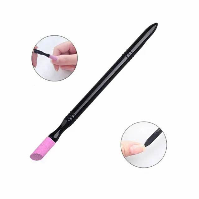 Care Tools Manicure Dead Skin Remover Nail File Pen Cuticle Pusher Double-ended