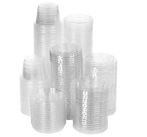 1 Disposable Portion Cups with Lids, Set of 200 - Jello Shot Cups...