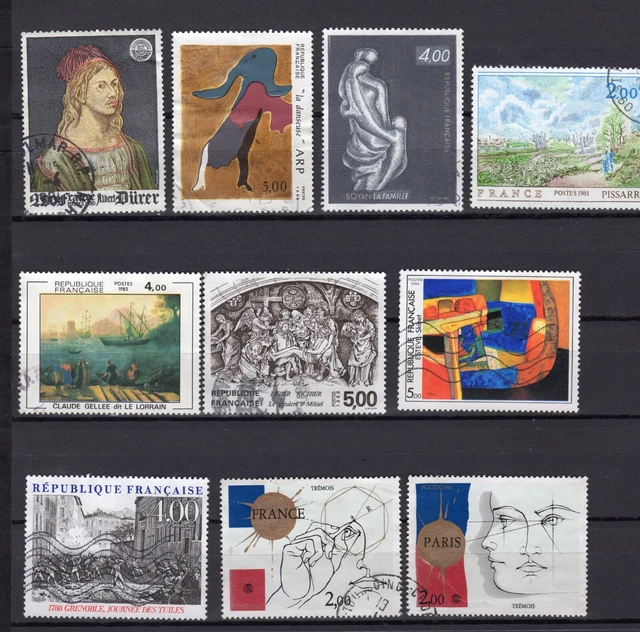 Lot De 75 Timbres Français Anciens – Années 30 à 50, Oblitérés, Bon état
