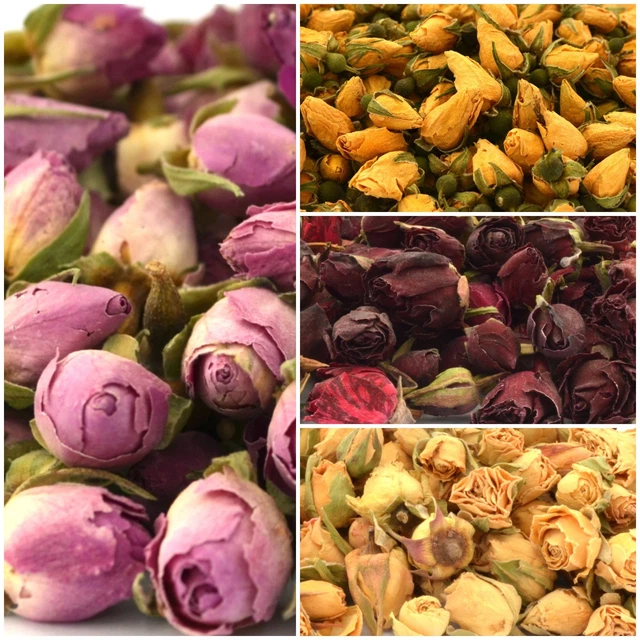 Natürliche Rosenblätter & Rosenknospen für Handwerk Zum Selbermachen Seifenkerze Badbombe Potpourri