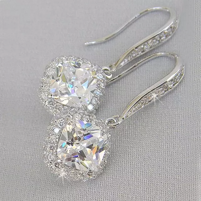 6 Colors Fashion 925 Silver Filled Earring Women Cubic Zircon Wedding Jewelry