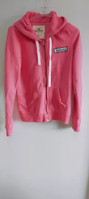 Felpa con cappuccio da donna Hollister taglia XS colore rosa tinta unita