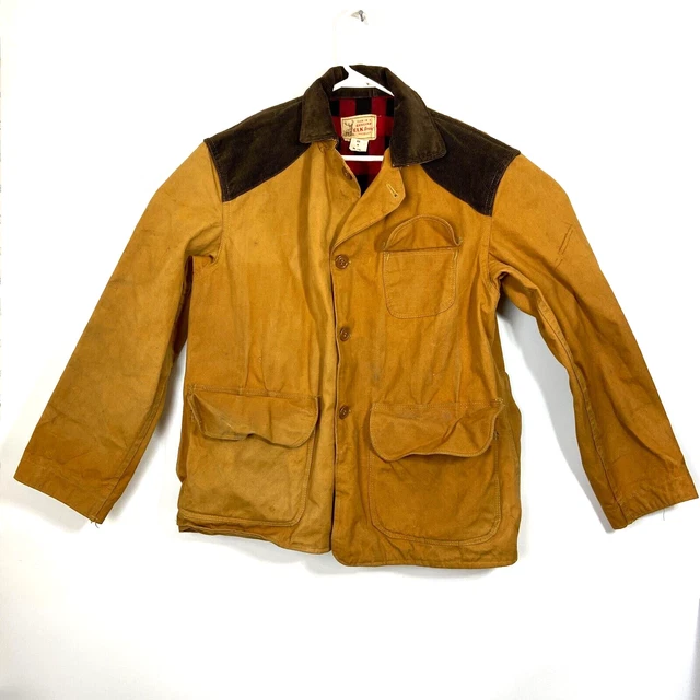 VTG ELK Brand Clothing Men's 50s 60s Canvas Hunting Shooting Field Jacket Sz M