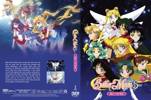 Sailor Moon (Season 1 - 5 + Crystal + 3 Movie + Eternal 1&2) ~ English  Version ~