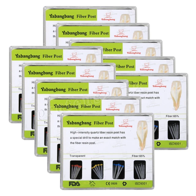 Dental AAA Fiber Post Resin High-intensity Screw Thread Glass +Drills 20pcs/Kit
