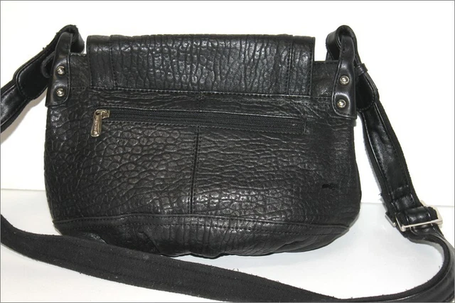 Sac à main bandoulière Francinel tout cuir épais noir grande