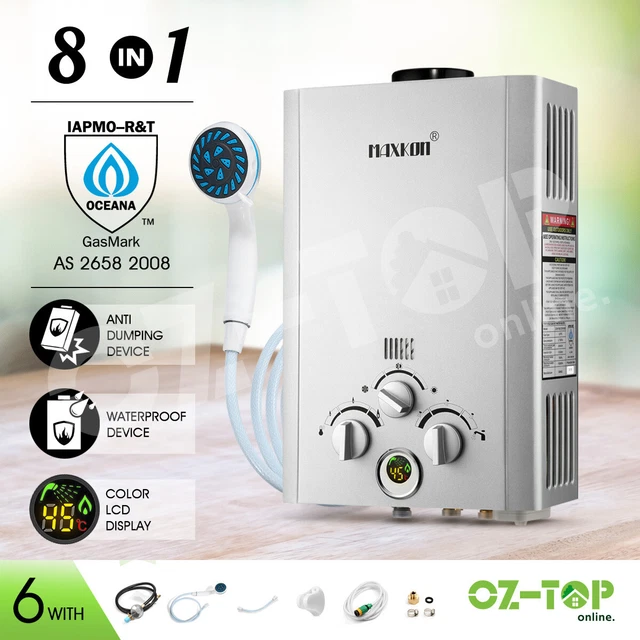 MAXKON PORTABLE 520L/HR LPG Gas Hot Water Heater Outdoor Instant Shower  Camping $169.49 - PicClick AU