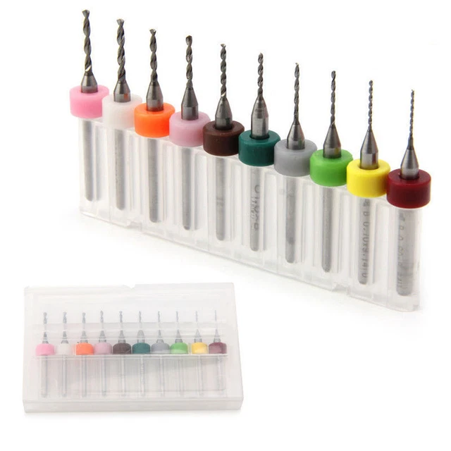 10X Pcs 0.6-1.5mm PCB Circuit Board Carbide Mini Micro Drill CNC FA Device