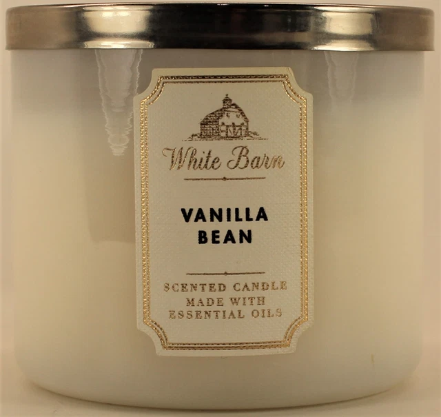 BATH & BODY Works White Barn VANILLA BEAN 3 Wick 14.5Oz Scented Candle
