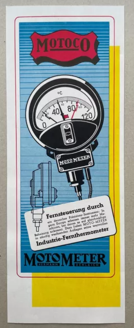Thermometer Motoco von Schlaich Stuttgart Reklame von 1944 Motometer Werbung