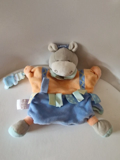 Doudou Marionnette Âne Mario Doudou Et Compagnie Orange Bleu