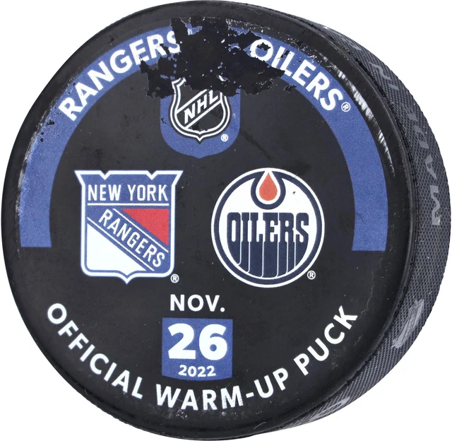 Game Used Oilers Unsigned Puck Fanatics Authentic