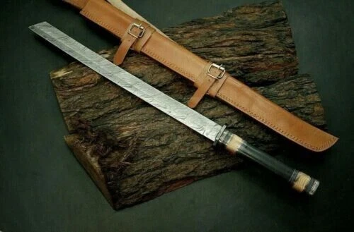 Épée Katana Samurai Japonais Fait À La Main En Acier Damas 30''