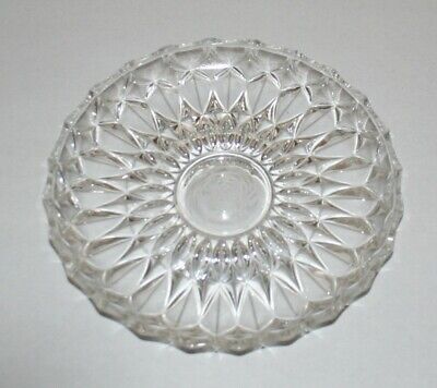 Vintage Clear Pressed Glass Serving 6-1/2" Multi-Use Plate, Geometrical Design