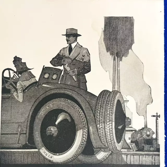 Fisk Cord Tires Vintage Magazine Ad 1919 Ephemera 9 x 6