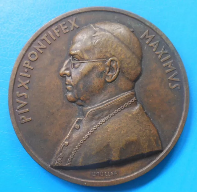 Medaglia Papa Vaticano Papa Pope Papà Pie Pio Xi Pio Muller Medal 67mm