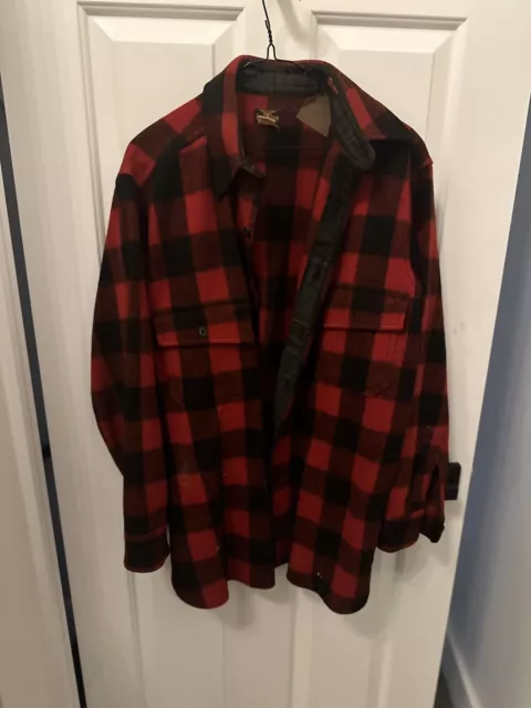 Men's Outdoor Wool Shirt Vintage Buffalo Plaid 40s-50s Buck Skein Joe, Med/LG