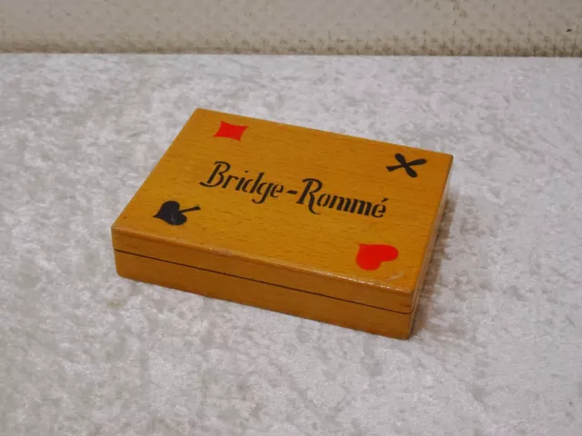 Madera Grifón Caja para Jugando a Las Rommé Puente Vintage -