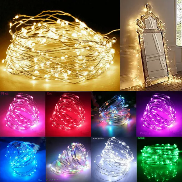 1M-10M LED Cuerda Fairy Luces Funciona con Pilas Alambre de Cobre Chirtmas Deco