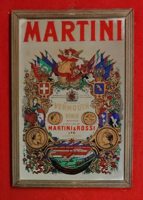 Quadro A Specchio Pubblicitario Martini & Rossi Vermouth Vino London Pub Bar