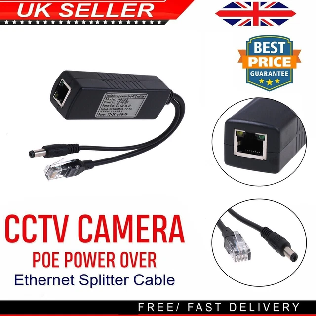 CCTV CAMERA POE Power Over Splitter Cable Injector Passive