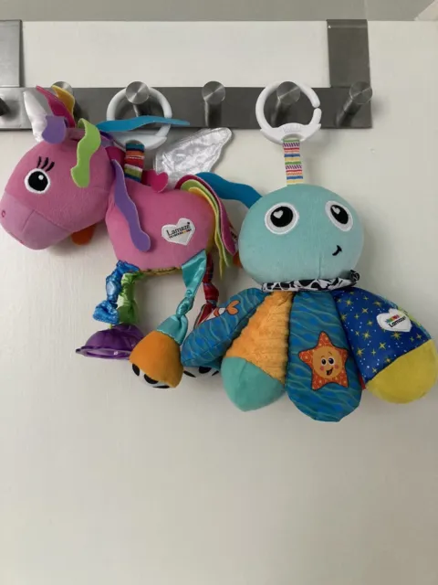 LAMAZE Clip On Pram Toys - Tilly Twinklewings Unicorn & Salty Sam the Octopus
