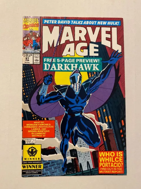 Marvel Age #97 1St Preview Appearance Of Darkhawk 1991