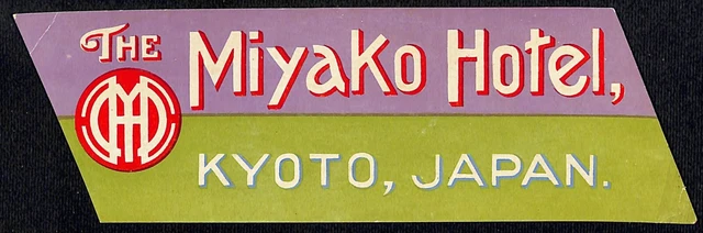 The Miyako Hotel Kyoto Japan Luggage Label Vintage NOS VGC Scarce