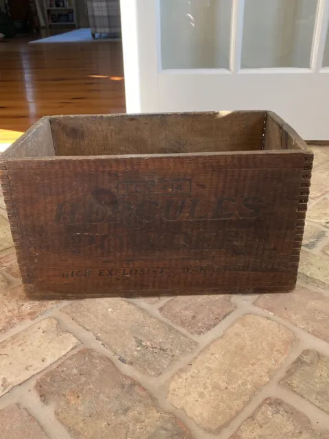 Vintage - Hercules Powder Co - Wood Box High Explosive - Decor