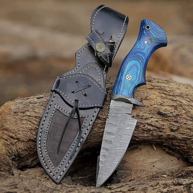 Handmade Damascus Steel Fixed Blade Knife Camping Hunting Survival knives Gift
