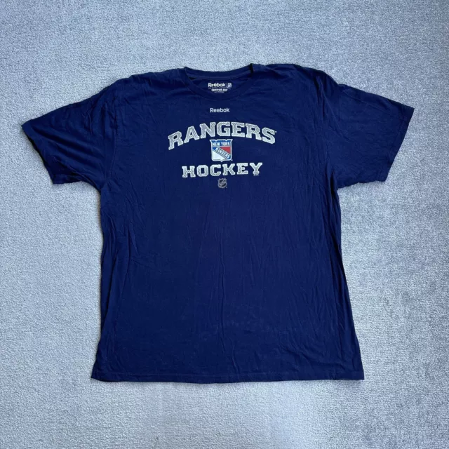 REEBOK NHL NEW YORK RANGERS Herren T-Shirt Kurzarm Gr. 2XL Center Ice 13800 Blau