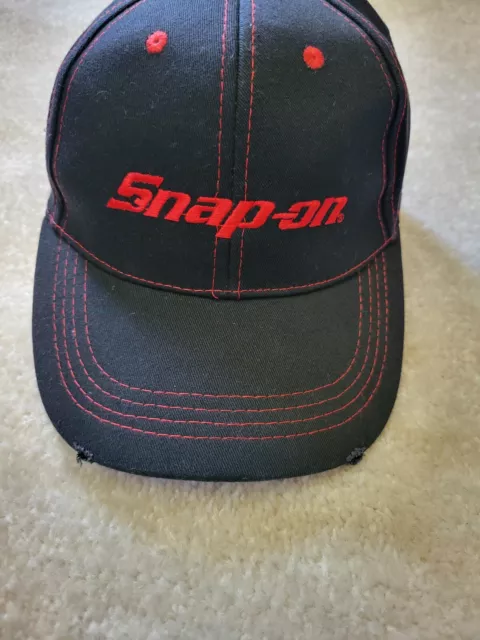 SNAP-ON Tools Pre-Owned Hat Black Baseball Cap  Distressed Adjustable Strap