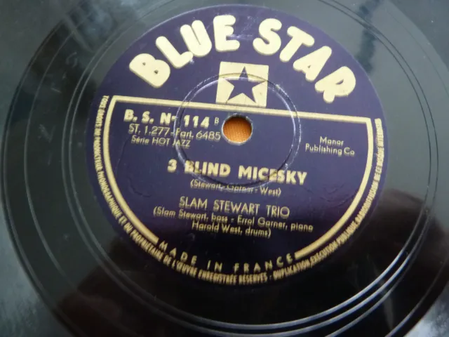 jazz - SLAM STEWART (1914/1987) - TRIO - 78 t  - RARE - blue star de 1945