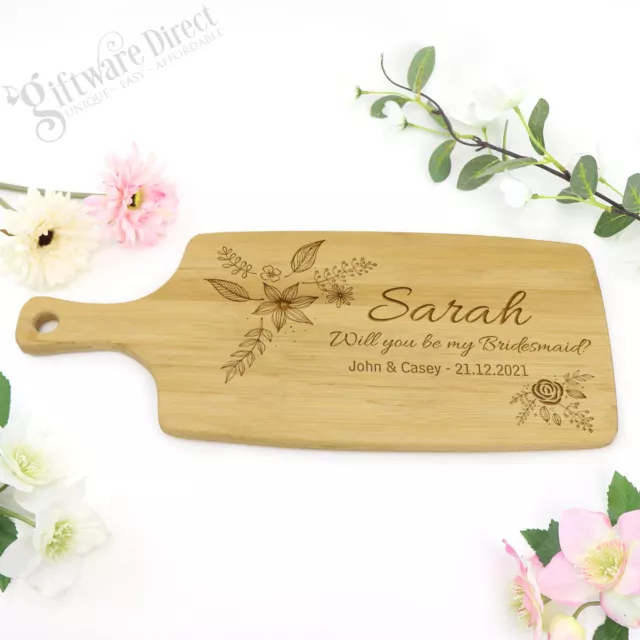 Personalised Engraved Wooden Paddle Chopping Board Anniversary Wedding Gift