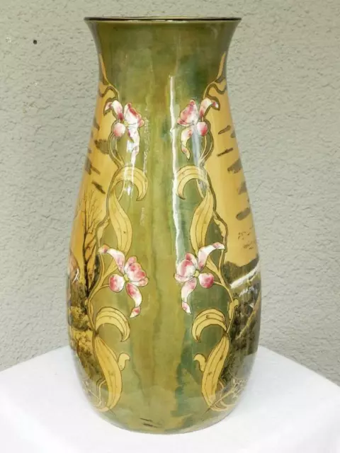 JUGENDSTIL Art Nouveau xxl Keramik Vase ° Schramberg um 1900 (Z) 2