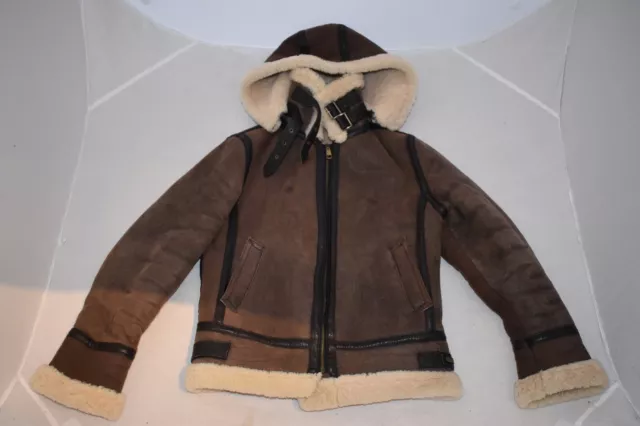 MANTEAU VESTE DE motard capuche en cuir marron Burberry femme