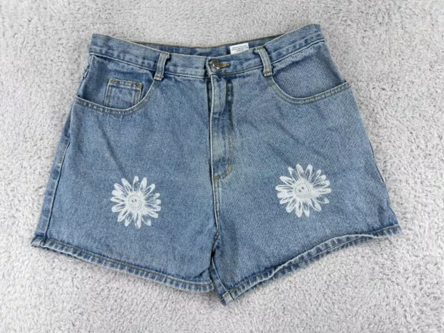VINTAGE Watch L.A. Shorts Womens Extra Large Denim Jeans Made USA Floral 30x4
