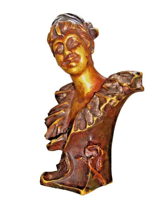 „Frau und Rose“ Büste Bronzefigur 19. Jh.