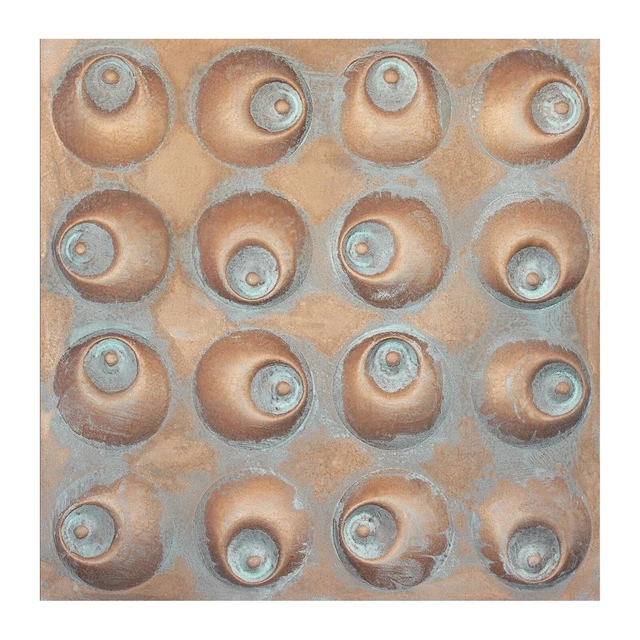 Glue up Painted Ceiling Tile Wall Décor PVC for Cafe PLM102 Weather copper 10pcs