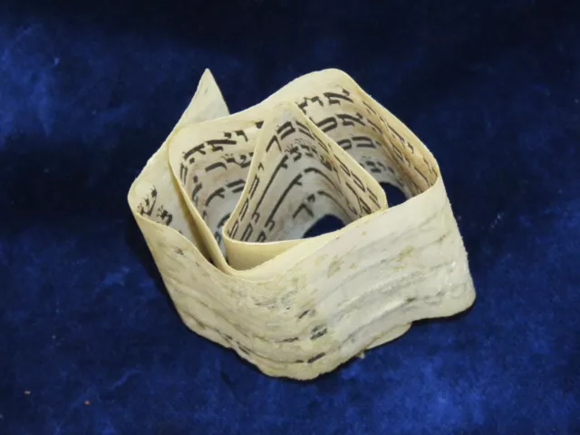 Authentic Antique Hebrew Torah Manuscript Parchment Circa 1800’s Tefillin Europe
