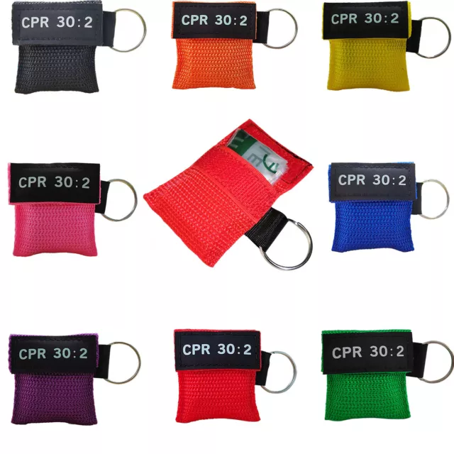6 PCS CPR 30:2 Mask Keychain Keyring Face Shield First Aid Training cpr Mask