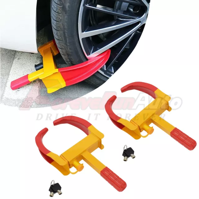 2x Anti Theft Wheel Lock Clamp Boot Tire Claw Trailer For Auto Car Truck Towing