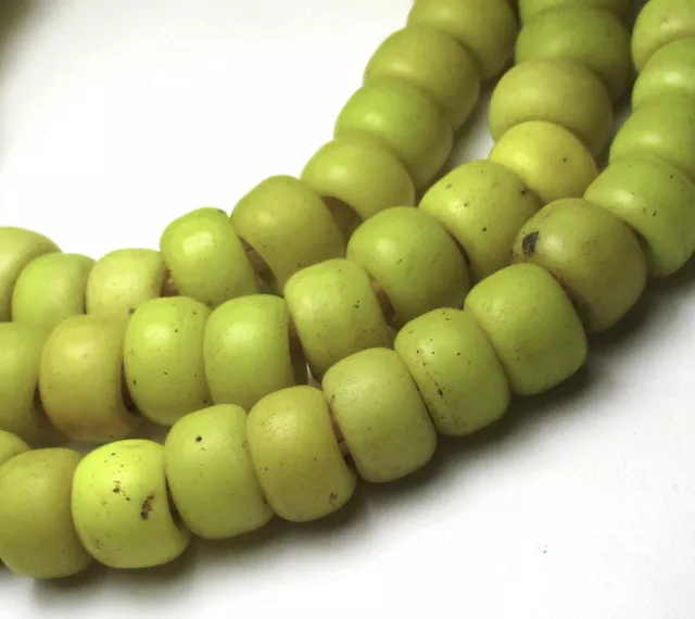 24" Strand Of 101 Rare Well Worn Amazing Old Yellow Crow/Padre Antique Beads