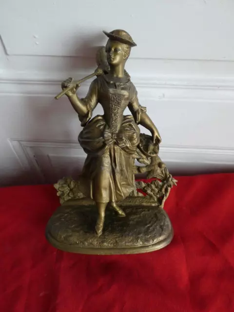 Sculpture 19 Eme Haut De Pendule La Pecheuse Old Sculpture For Clock 19 Th