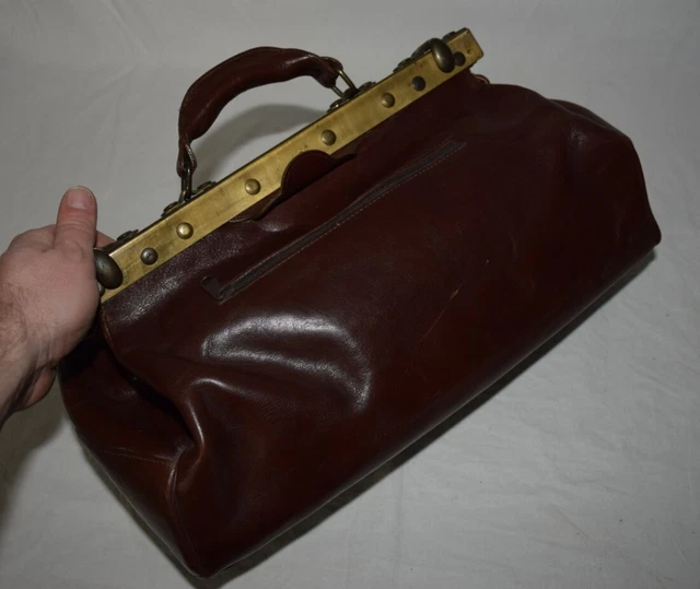 vintage HEBAMMENTASCHE Lancaster Paris - Handtasche echt Leder Damen Arzttasche 7