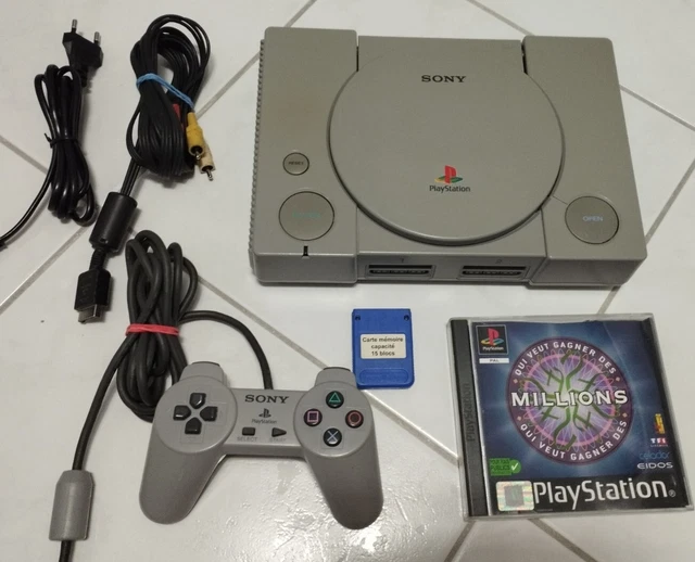 Pack PlayStation 1 PS1 SCPH-1002 PAL – Console, Manette, Carte Mémoire, Câbles