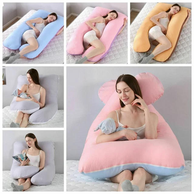 Large U-Shaped Pregnancy Pillow Maternity Full Body Pillow w/ Replaceable Cover
