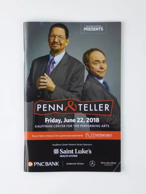 Penn & Teller Souvenir Program 2018 Kauffmann Center for the Performing Arts KC