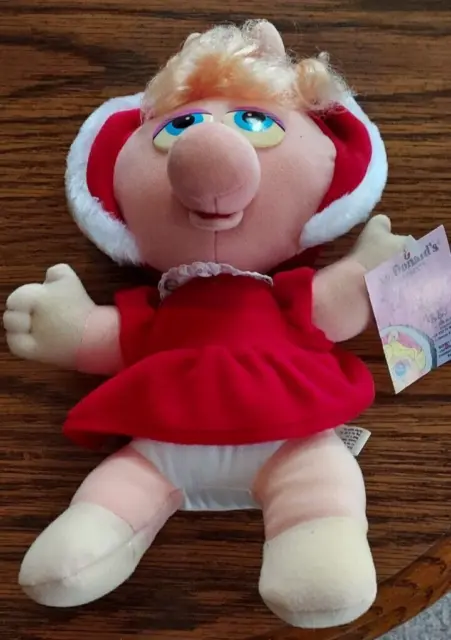 VINTAGE 1987 Baby Miss Piggy Christmas Plush Jim Henson Muppet - McDonalds